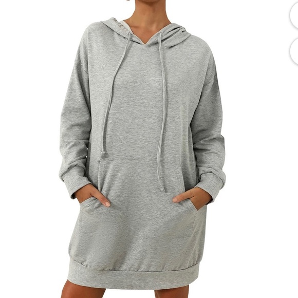 H&M Dresses & Skirts - Sweatshirt Dress Long Sleeve Dress for Women Light Gray size S